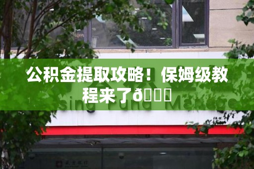 泗县公积金提取攻略！保姆级教程来了😎